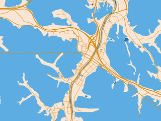 Fototapeta premium Road network map of Naeso, Republic of Korea