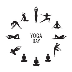 Obraz premium International Yoga Day Poster with Creative Layout