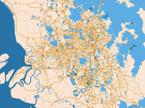 Street network map &mdash; Greater Kuala Lumpur, Malaysia