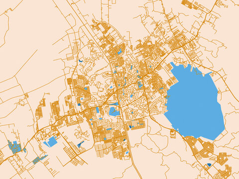 Urban street grid of Kluang, Malaysia