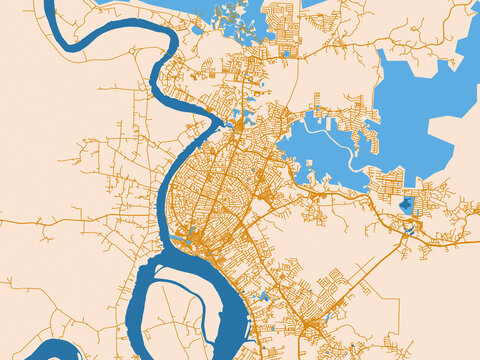 Urban map poster &mdash; Sibu, Malaysia