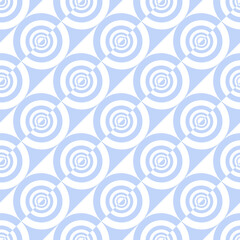 Fototapeta premium Abstract Seamlesss Diagonal Geometric Light Blue Circles Pattern.