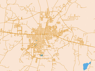 Naklejka premium Decorative city map of Arandas, Mexico