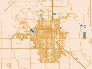 Fototapeta premium Minimal street plan of Ciudad Obregon, Mexico