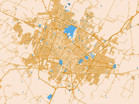 Urban map background of Colima, Mexico
