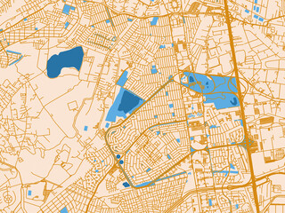 Fototapeta premium Urban grid map — Cuautitlan Izcalli, Mexico