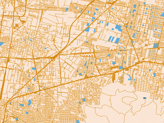 Fototapeta premium City layout map – Fuentes del Valle (Mexico)