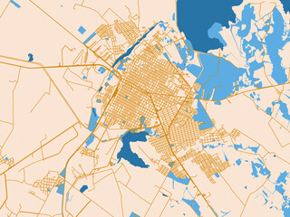 Fototapeta premium Urban cartographic illustration — Guamuchil, Mexico