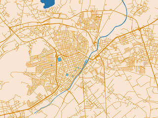 Fototapeta premium Geographic city layout of Lagos de Moreno, Mexico