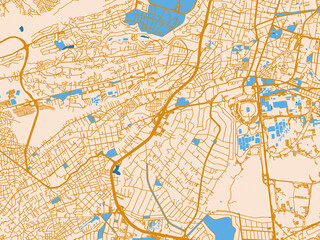 Obraz premium Urban grid map of Magdalena Contreras, Mexico