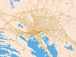 Fototapeta premium Urban grid map of Monterrey, Mexico