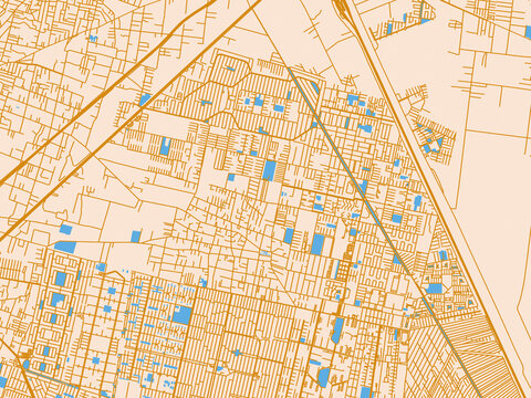 Minimal city map of San Pablo de las Salinas, Mexico with light cream and blue contrast