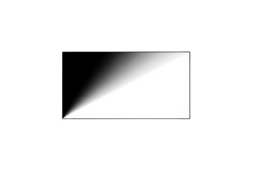 Gradient rectangle with black to white transition isolated on transparent background