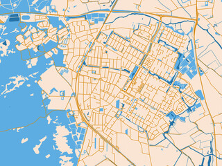 Obraz premium Road network map of Castricum, Netherlands