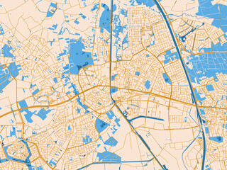 Fototapeta premium City street layout of Helmond, Netherlands