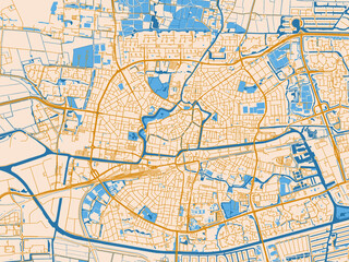 Obraz premium Leeuwarden, Netherlands – street map