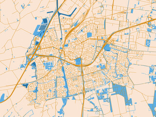 Fototapeta premium Urban planning style map of Roosendaal, Netherlands