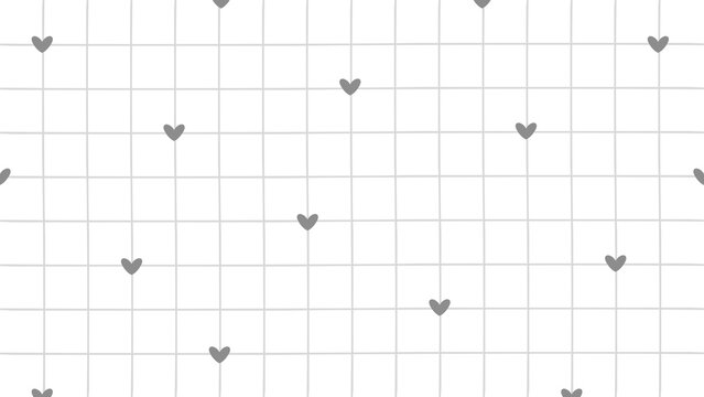 Gray Heart Grid Seamless Pattern