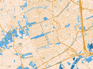 Fototapeta premium Urban cartographic illustration — Veldhoven, Netherlands