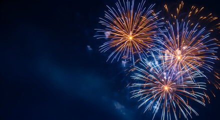 Fototapeta premium Vibrant fireworks exploding in the night sky