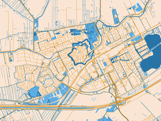 Naklejka premium City layout map – Woerden (Netherlands)