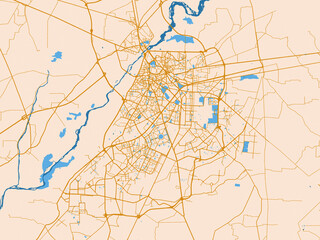 Fototapeta premium Lahore – street map, Pakistan
