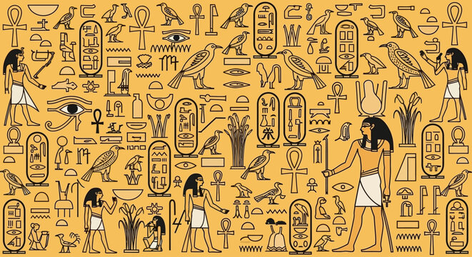 Egyptian Hieroglyphic Vector Art A Comprehensive Collection of Ancient Symbols and Figures