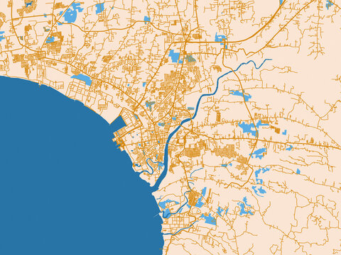 Urban street grid of Batangas, Philippines