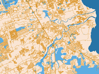 Fototapeta premium Calamba street grid map, Philippines