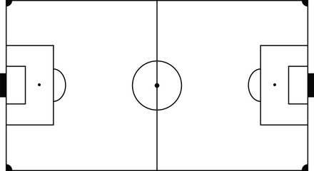 Soccer field line style Icon football pitch outline on transparent background vector Illustration © Hanan