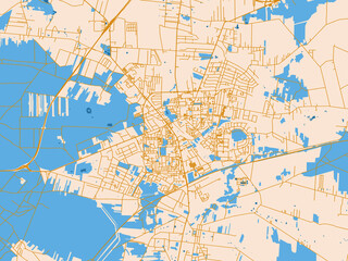 Fototapeta premium Road network map of Belchatow, Poland