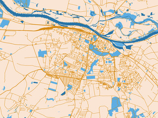 Fototapeta premium Road network map of Glogow, Poland
