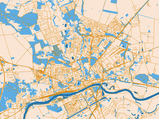 Fototapeta premium Graphic city map artwork of Gorzow Wielkopolski, Poland