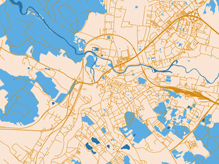 Naklejka premium City plan map of Jelenia Gora, Poland