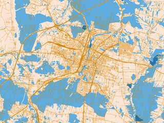 Fototapeta premium Kielce – street map, Poland