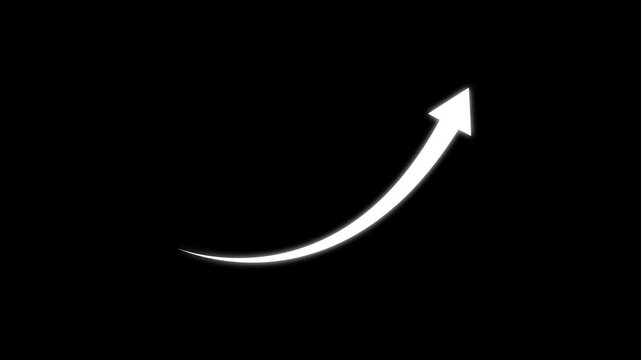 Rising arrow transparent channel. arrow rising transparent channel, business growth arrow and graph chart animated.