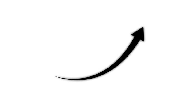 Rising arrow transparent channel. arrow rising transparent channel, business growth arrow and graph chart, Scroll arrows up drag button up animation on black background.