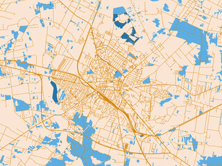 Fototapeta premium Urban cartographic illustration — Siedlce, Poland