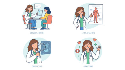 Fototapeta premium Skilled Doctor Healthcare Medical Professional Clinical Team Providing Essential Patient Services and Consultation
