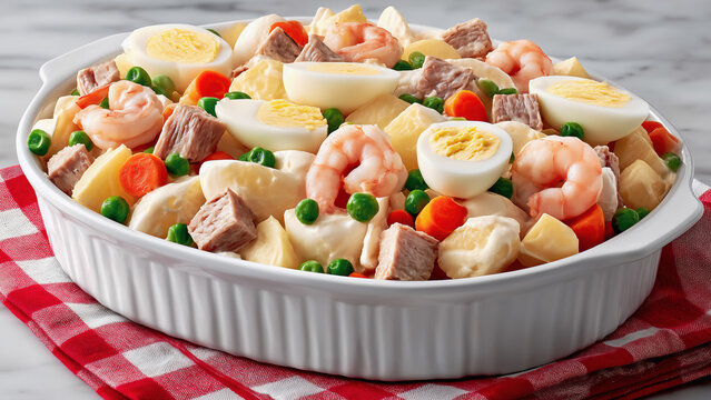 Sipo Egg, a Kapampangan dish of quail eggs cooked with shrimp, peas, carrots and singkamas (jicama or mexican turnip) in a thick creamy and savory white sauce.