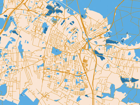 Urban street grid of Zory, Poland