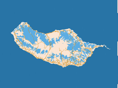 Urban planning style map of Madeira, Portugal