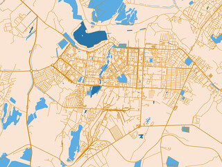 Fototapeta premium Street network map of Almetyevsk, Russian Federation