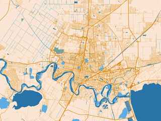Obraz premium Urban street grid of Krasnodar, Russian Federation