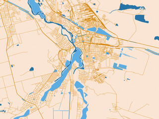 Fototapeta premium Urban map of Nevinnomyssk, Russian Federation