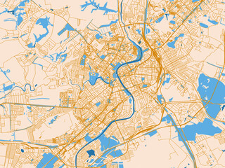 Fototapeta premium Street network map — Orel, Russian Federation