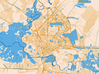 Fototapeta premium City grid layout map — Orenburg, Russian Federation