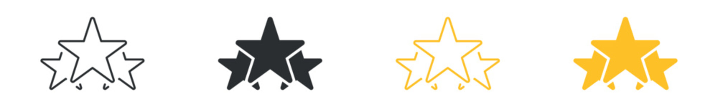 Rating Star Icon Set, Review Feedback Symbols Collection, Vector Illustration