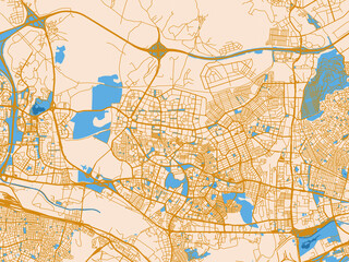 Fototapeta premium Urban grid map of Batikent, Türkiye