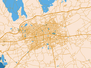 Fototapeta premium Minimal street plan of Bolu, Türkiye
